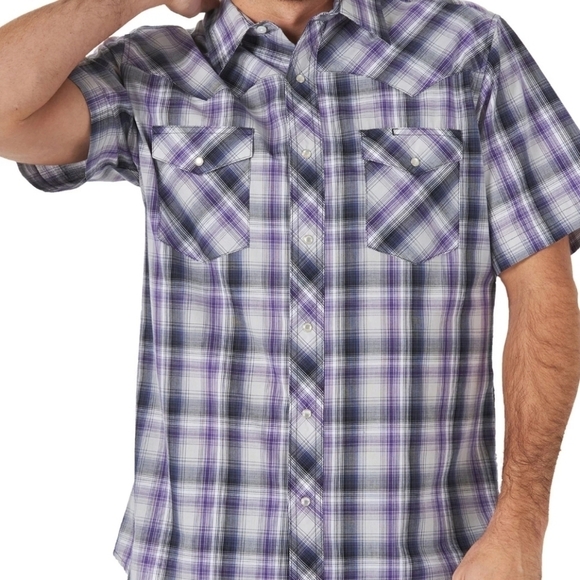 NEW! WRANGLER Retro Plaid Short Sleeve Western Shirt XXL. - Picture 1 of 9